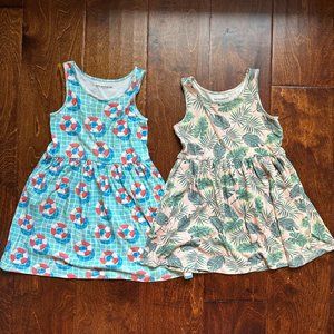 TWIN BUNDLE - 2 Sleep-No-More 100%Cotton Vest Dresses (Pool & Tropical Print)